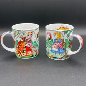 ALICE IN WONDERLAND By Paul Cardew England 2010 - Set of 2 Mugs